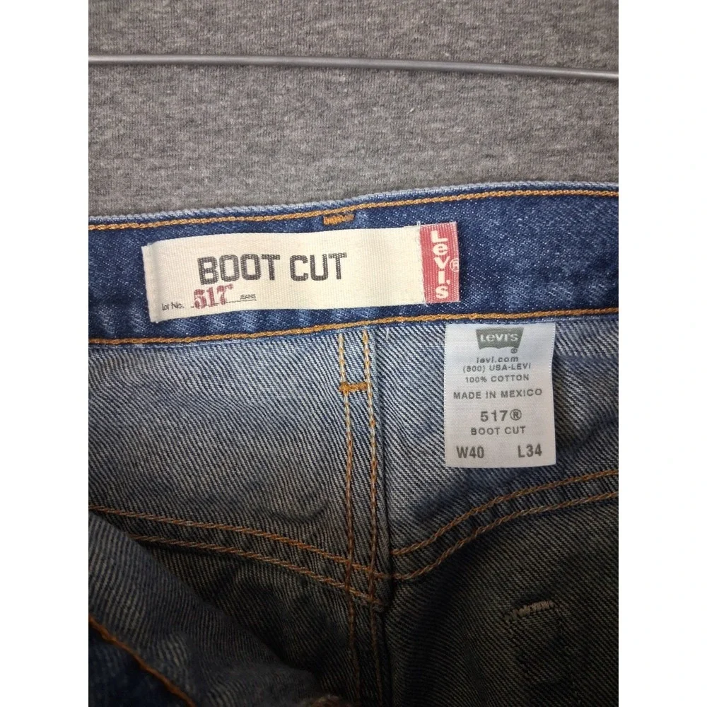 Levis Mens Jeans 40x34 Blue Denim 517 Bootcut Americana Cowboy Western Street